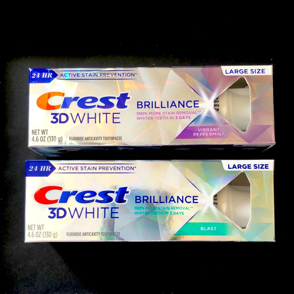 CREST 3D WHITE BRILLIANCE Toothpaste Set of 2 Large Size!